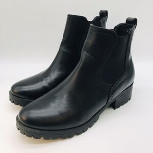 Mari A Chelsea MA-Kiley Ankle Boots Women's 9M Black Chunky Block Heels Pull On